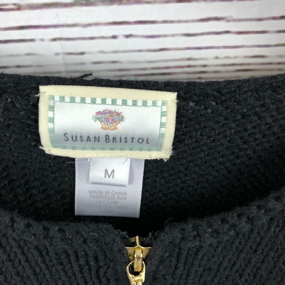 Susan Bristol Full Zip Christmas Sweater Medium - Picture 3 of 7